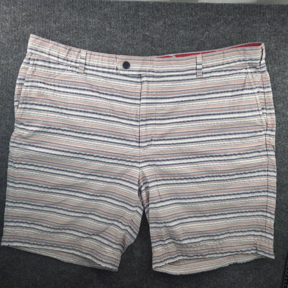 Brooks Brothers Bermuda Short Mens 44 Multi Stripe Blue Orange Cotton Seersucker